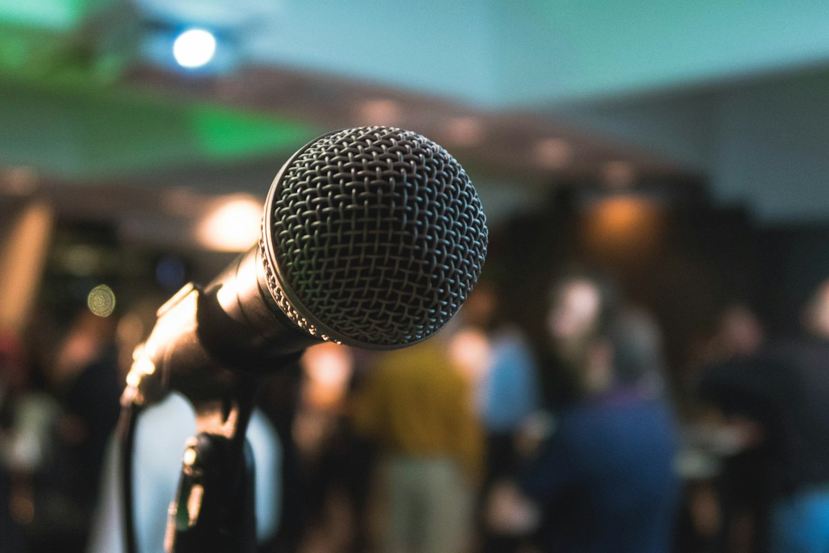 Speaker addressing a business audience