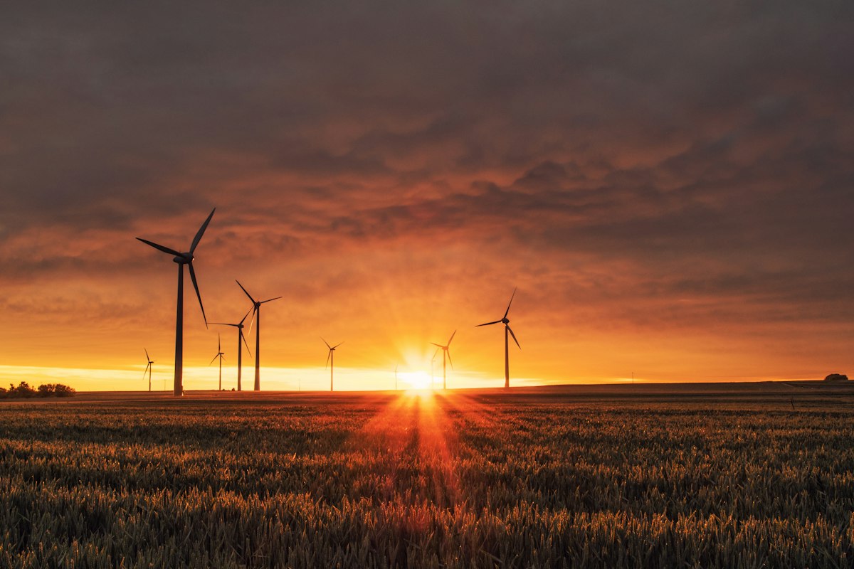 Renewable energy landscape representing sustainability